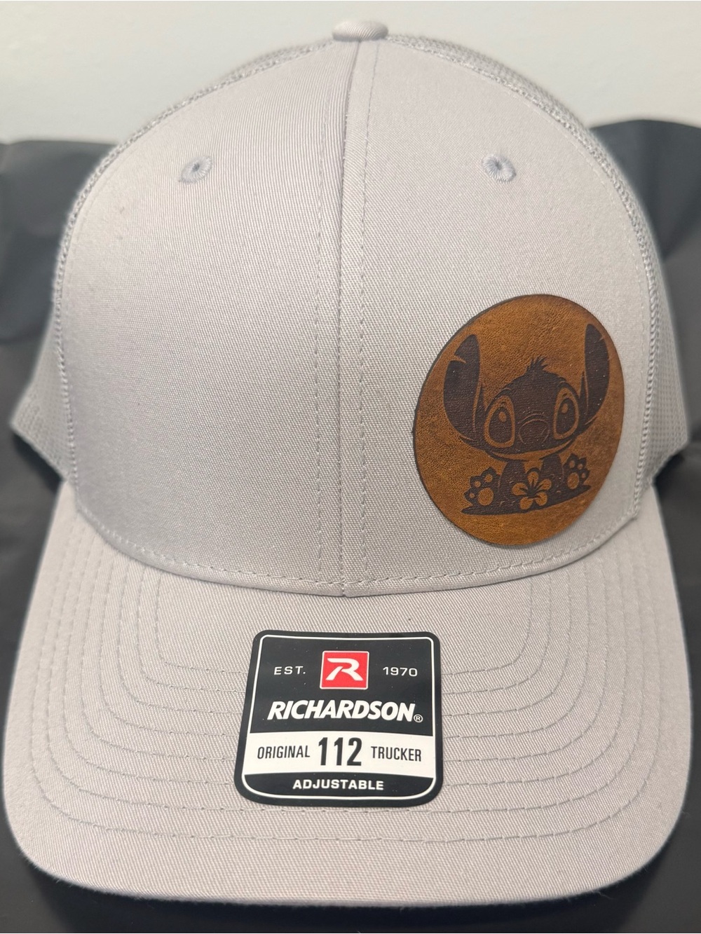 Kids Gray Trucker Hat with Cartoon Patch